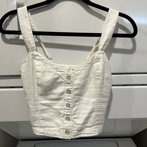 Abercrombie cropped white linen top